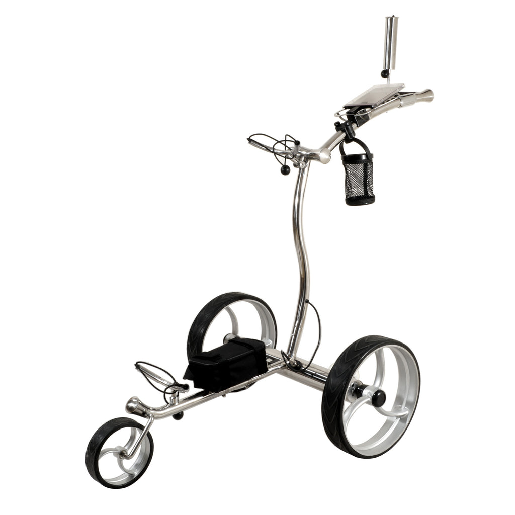 LX1R Luxury Electric Remote Control Golf Caddies Trolleys Carts, 24V, Lithium Battery, Stainless Steel - novacaddy