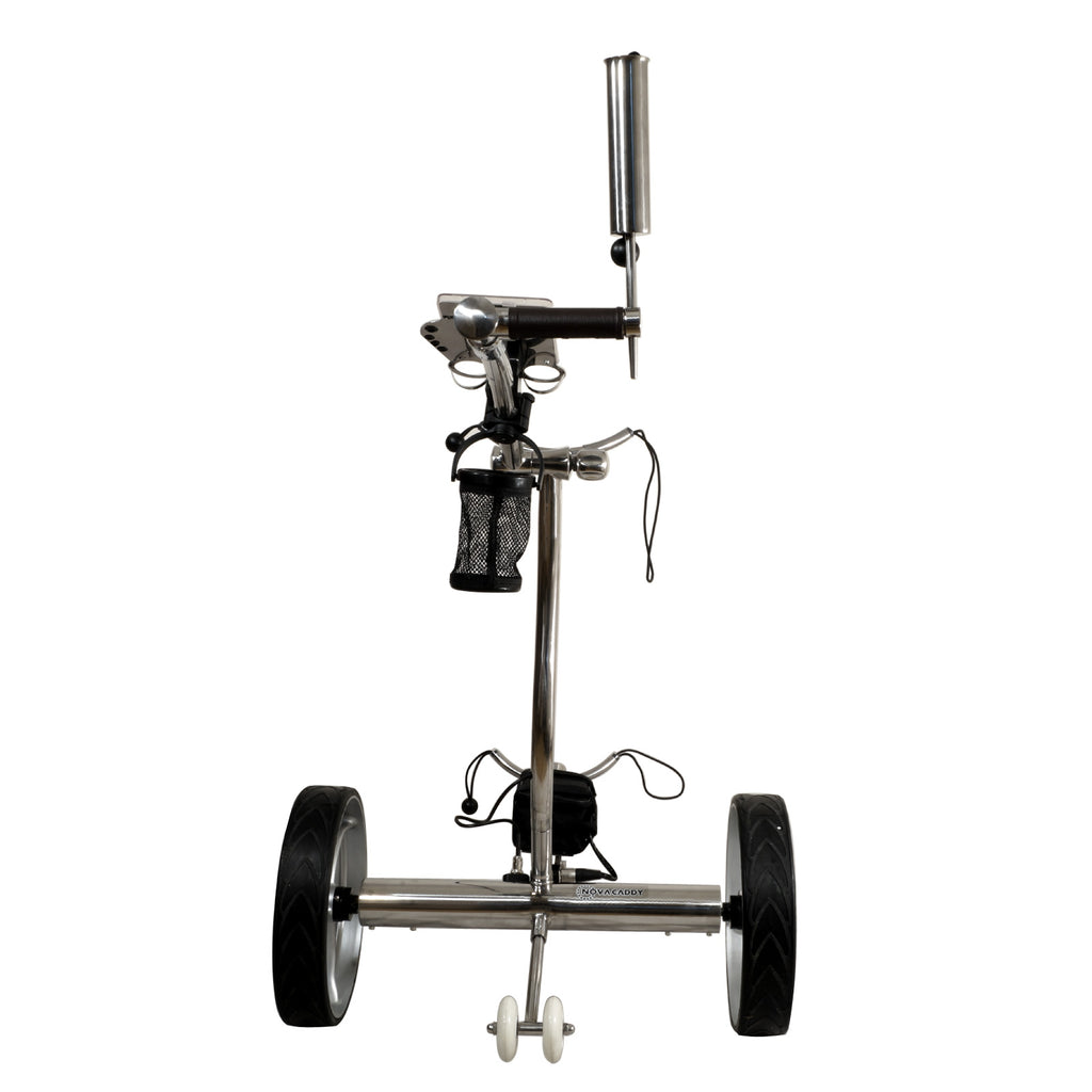 LX1R Luxury Electric Remote Control Golf Caddies Trolleys Carts, 24V, Lithium Battery, Stainless Steel - novacaddy